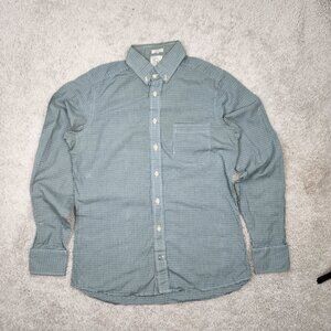 Taylor Stitch Plaid Button Shirt Mens Size Small 38 Green Checkered USA Casual